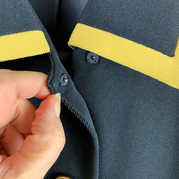 VINTAGE KASPER A.S.L Dress Blazer Style Navy Blue Midi Length - Picture 5 of 6